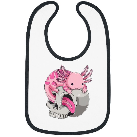 Axolotls Pet Skull Mexican Salamander Fish Kawaii Aesthetic Bibs