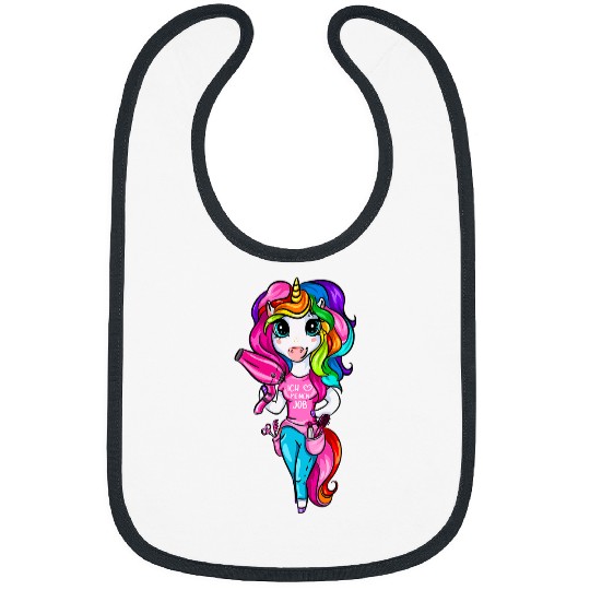 Unicorn Pet Hairdresser Unicorn Girl I Love My Job Hairdresser Salon Bibs