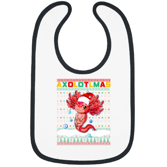 Axolotls Pet Santa Hat Axolotlsmas Cute Salamander Costume xmass Axolotls 4 Bibs