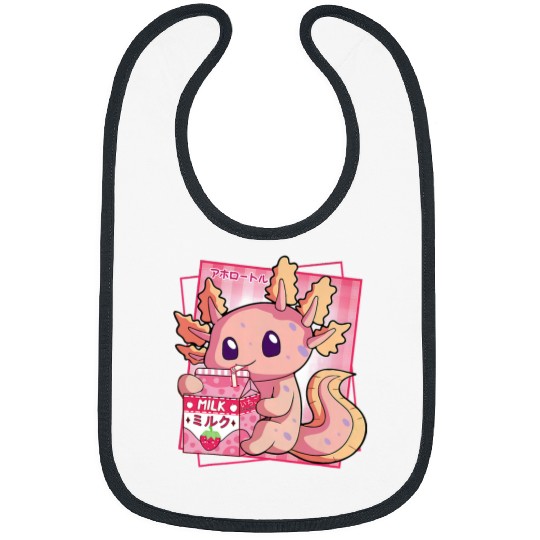 Axolotls Pet Kawaii Strawberry Milk Axolotls Lover Outfit Bibs