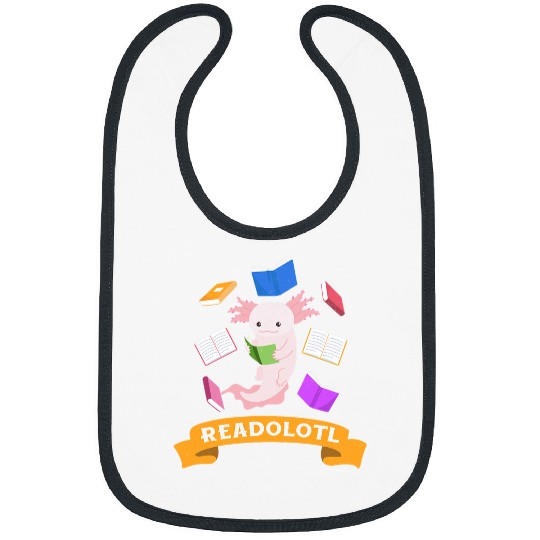 Axolotls Pet Book Cute Axolotls Book Reading Readolotl Kawaii Salamander Bibs