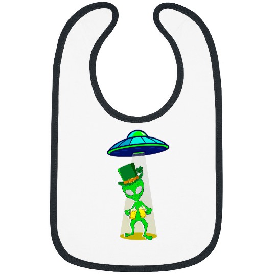 Aliens UFO drinking Alien UFO Funny St Patricks Day drinking Bibs