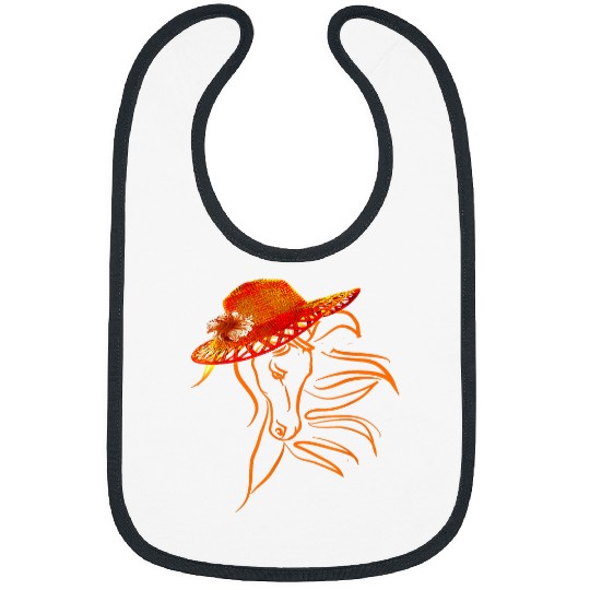 Horse Pet Hat Funny Kentucky Party 2 Bibs