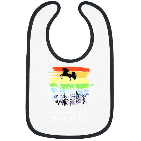 Unicorn Pet I Want To Believe Unicorn Fun Rainbow Winged Horse Mythology Bibs