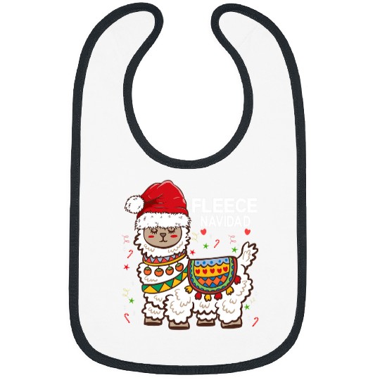 Llama Pet Fleece Feliz Navidad Llama Funny Hispanic Kids Christmas Bibs