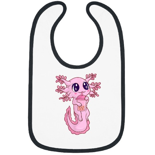 Axolotls Pet Bubble Boba Tea Women Girls Kawaii Anime Axolotls22 Bibs