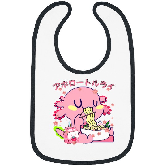 Axolotls Pet Kawaii Axolotls Life Ramen Strawberry Milk Shake Japanese 179 Bibs