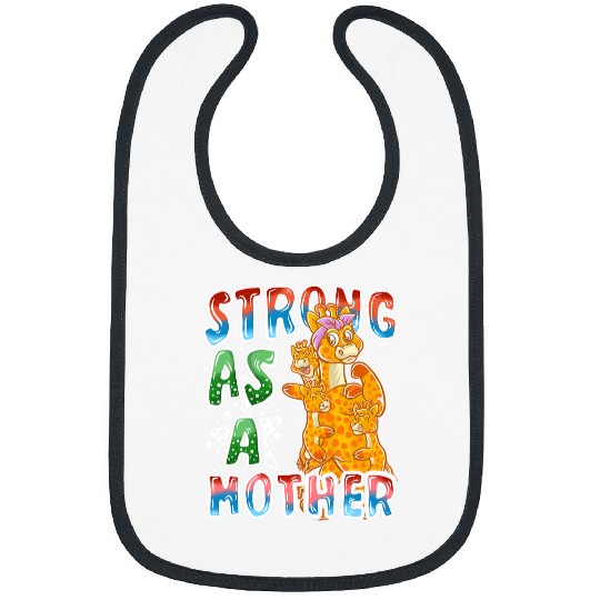 Giraffe Pet Mom Strong As A Mother Mommy Mama Mothers Day Bibs