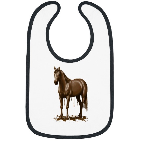 Horse Pet Funny Chocolate Lover Brown Melting Horse Lovers Bibs
