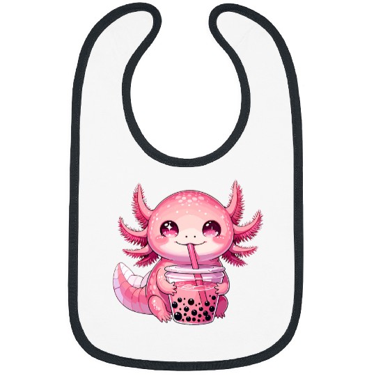 Axolotls Pet Boba Tea Kawaii Axolotls Bubble Milk Tea Anime Manga Bibs