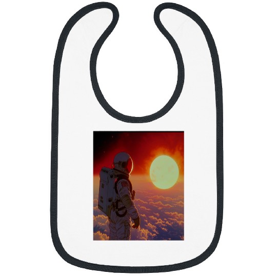 Retro 1990s Japanese Anime Space Astronaut Sun Rising Art Bibs