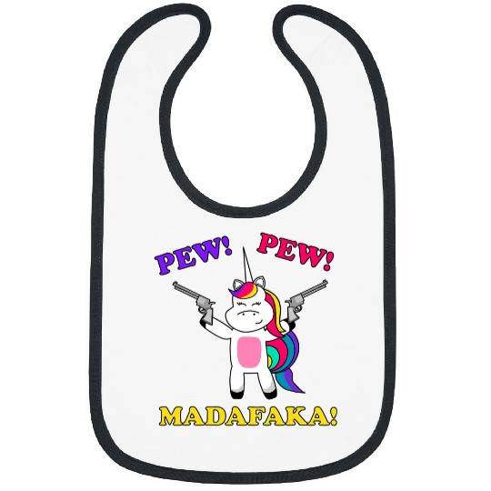 Unicorn Pet GUNS STARS PEW PEW Bibs