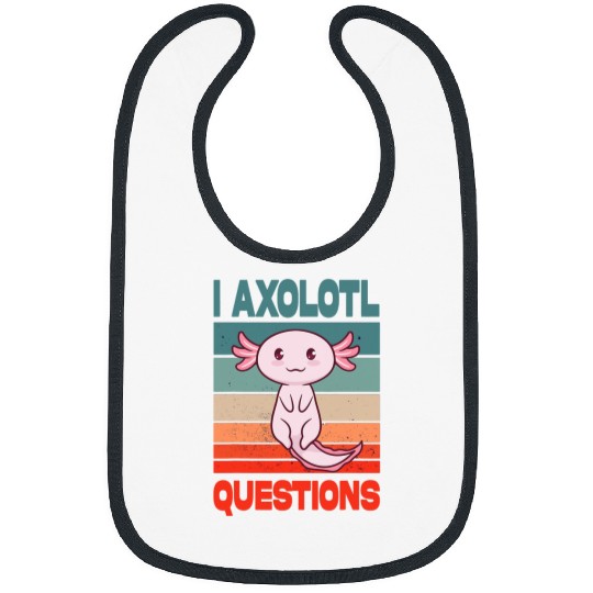 Axolotls Pet Retro I Axolotls Questions Funny Cute Mexican Salamander Bibs