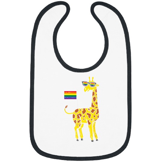 Giraffe Pet Animal LGBTQ Rainbow Flag Gay Pride Ally Men Women Bibs