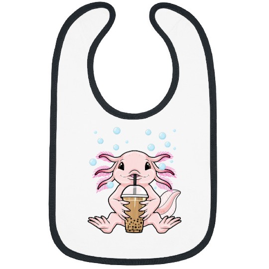 Axolotls Pet Bubble Tea Kawaii Axolotls Milk Tea Boba Tea Bibs