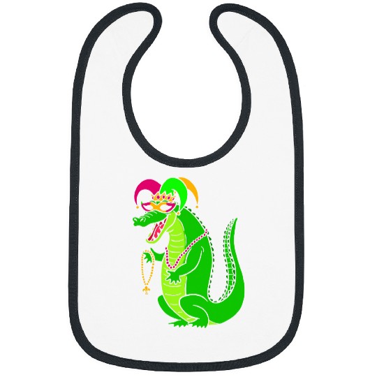 Alligator Pet Cute Mardi Gras Alligator for Kids or Adults Bibs