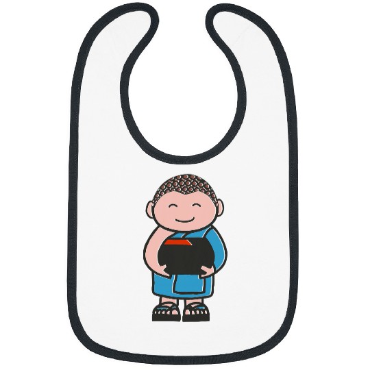 Buddha Monk Namaste Show Happiness Happy Laughing Smiling Bibs