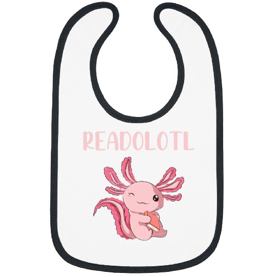 Axolotls Pet Book Funny Bookworm Readolotl Salamander Book Reading Axolotls Bibs