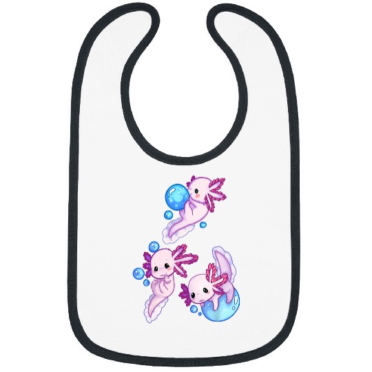 Axolotls Pet Kawaii Funny Axolotls Salamander For Boys Kids Girls Bibs