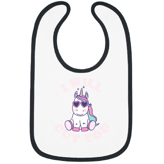Unicorn Pet I Will Cut You Stabby Unicorn Fitted Cute Magic Bibs