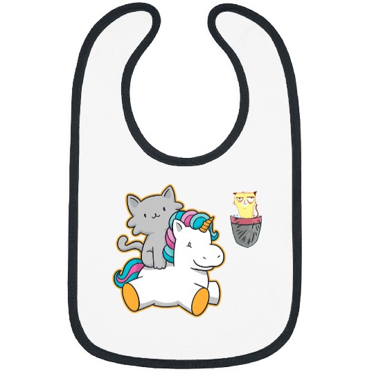 Unicorn Pet Grumpy Pocket Cat Face Kawaii Unicorn Pet Kitten Animal Bibs