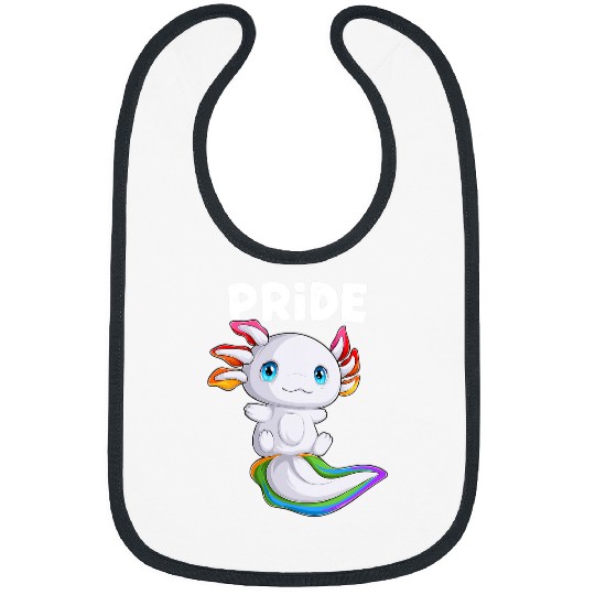 Axolotls Pet LGBT Rainbow Axolotls LGBT Pride Mexican Salamander Pride Month Bibs