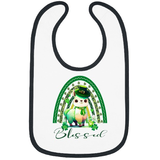 Llama Pet St Patricks Blessed Christian Rainbow Adorable Bibs