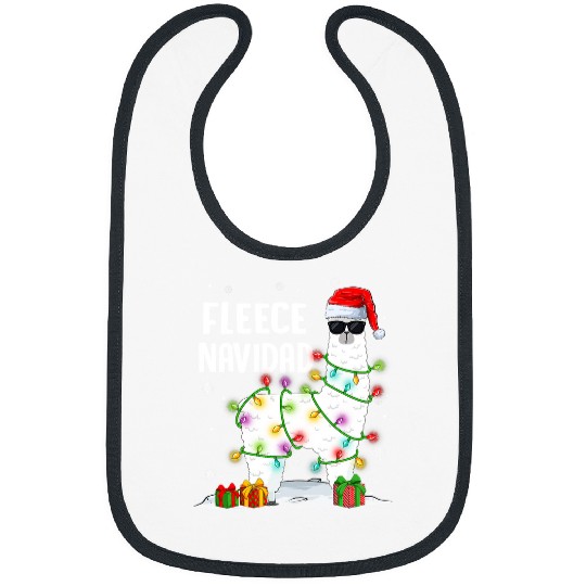 Llama Pet Fleece Feliz Navidad Llama Christmas Cute Llama xmass Lights Bibs