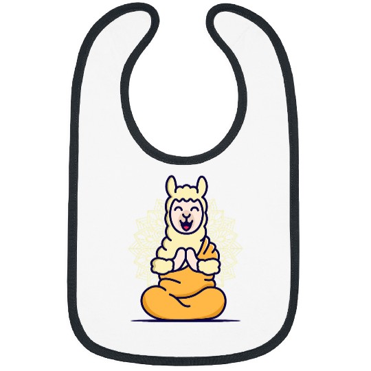 Llama Pet Buddhist Llama Yoga Cute Animal Mandala Meditation Zen Bibs