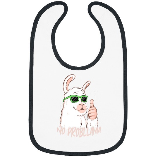 Llama Pet No Probllama Cool Sunglasses Animal Llama Alpaca Hipster Bibs