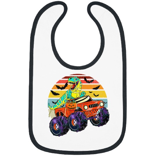 Dinosaur Pet Halloween Dinosaur Mummy Monster Truck Retro vintages Boys Bibs