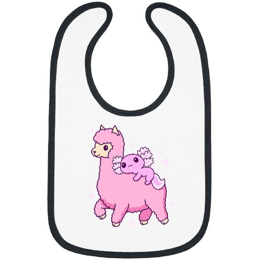 Axolotls Pet Kawaii Axolotls On An Alpaca Llama Pink Axolotls Bibs
