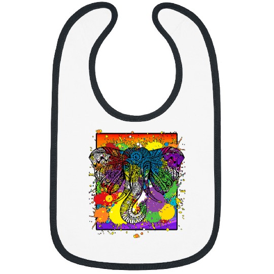 Elephant Mammal Mandala Tattoo Zookeeper Bibs