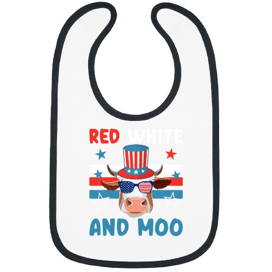 Cow Pet 4th Of July Design Moorica Highland cow USA Patriotic Cow Bibs