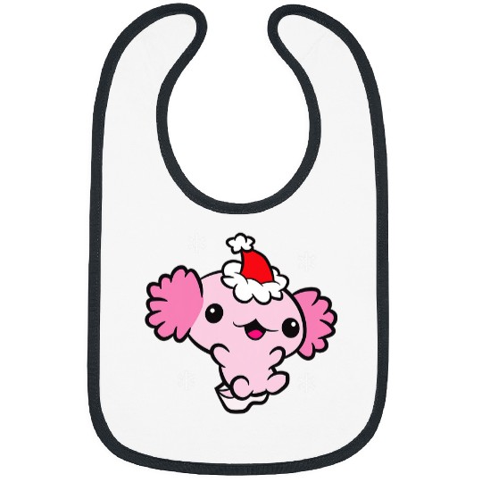 Axolotls Pet Christmas Hat Mexican Salamander Axolotls Bibs