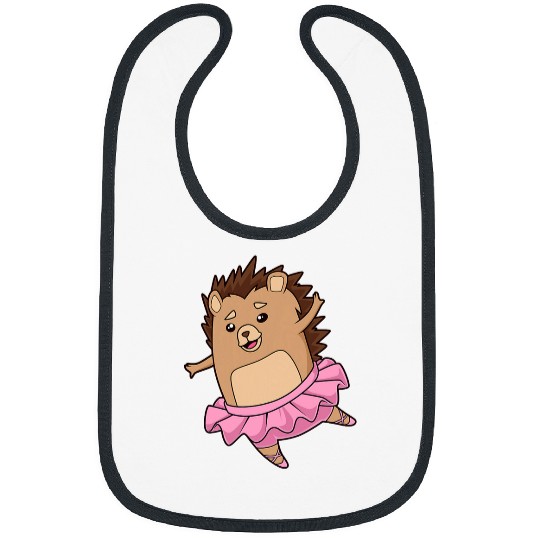 Cartoon hedgehog dancing ballet ballerina Bibs