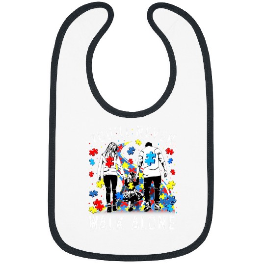 Autism Puzzle Mom Daughter Support Alone Parents Youll Never Walk Bibs