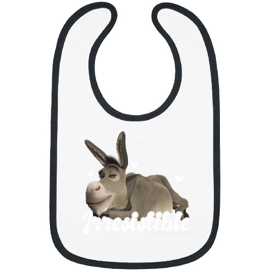 Donkey Pet Shrek Valentines Day Donkey Irresistible Retro Hearts Bibs