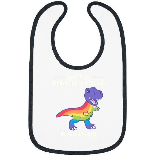 Dinosaur Pet LGBT LGBTRex Dinosaur Im The Rainbow Dinosaur In The Family Bibs