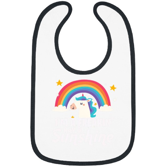 Unicorn Pet Im A Freakin Ray of Sunshine Unicorn Rainbow Bibs