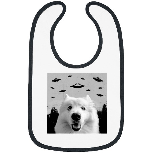 Alien UFO Funny Samoyed Dog Lover Men Women Kids 1 Bibs