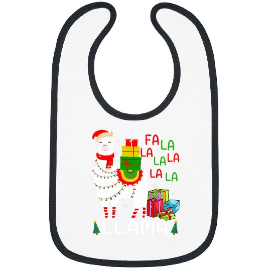 Llama Pet Christmas Outfit Fa La La Llama Funny xmass Lllama Lover Bibs