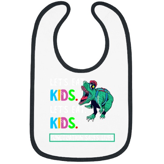 Dinosaur Pet Lets Eat Kids Punctuation Saves Lives Dinosaur Grammar Bibs