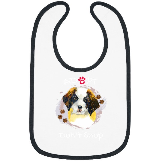 Cute Saint Bernard Adopt Dont Shop Puppy Paws Art Bibs