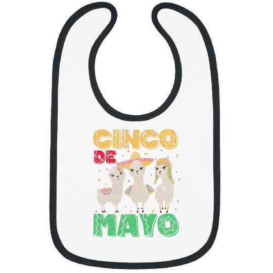 Llama Pet Cinco de Mayo Llama Alpaca Mexican Fiesta Party Distressed Bibs