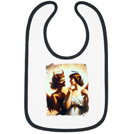 Angel Devil Mirror Image Ethereal Duality Portrait Bibs