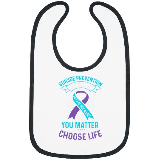suicides Prevention 988 Ribbon You Are Not Alone Choose Life Bibs