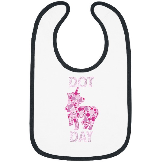 Unicorn Pet Polka Dot Unicorn International Dot Day Pink Unicorn Kids Bibs