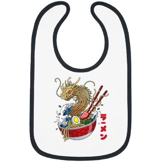 Dragon Pet Ramen Dragon Kanagawa Japanese Food Kaiju Kawaii Ramen 2 Bibs