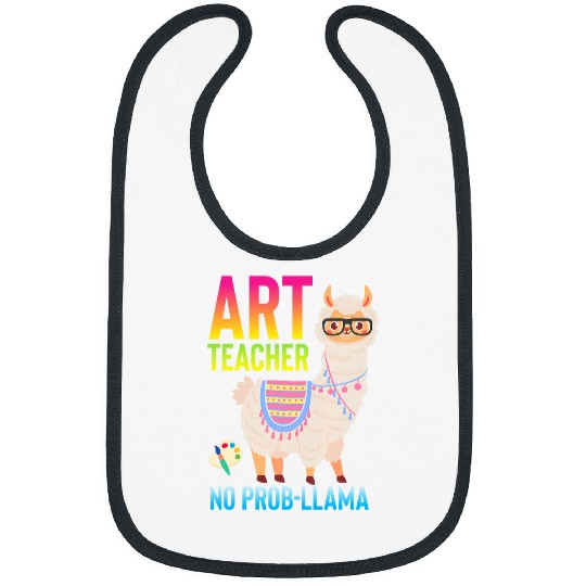 Llama Pet Funny Art Class Teacher No ProbLlama Llama Lover Gag Bibs